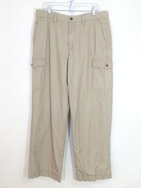 Eddie Bauer Men's Khaki Flannel Lined Cargo Pants
